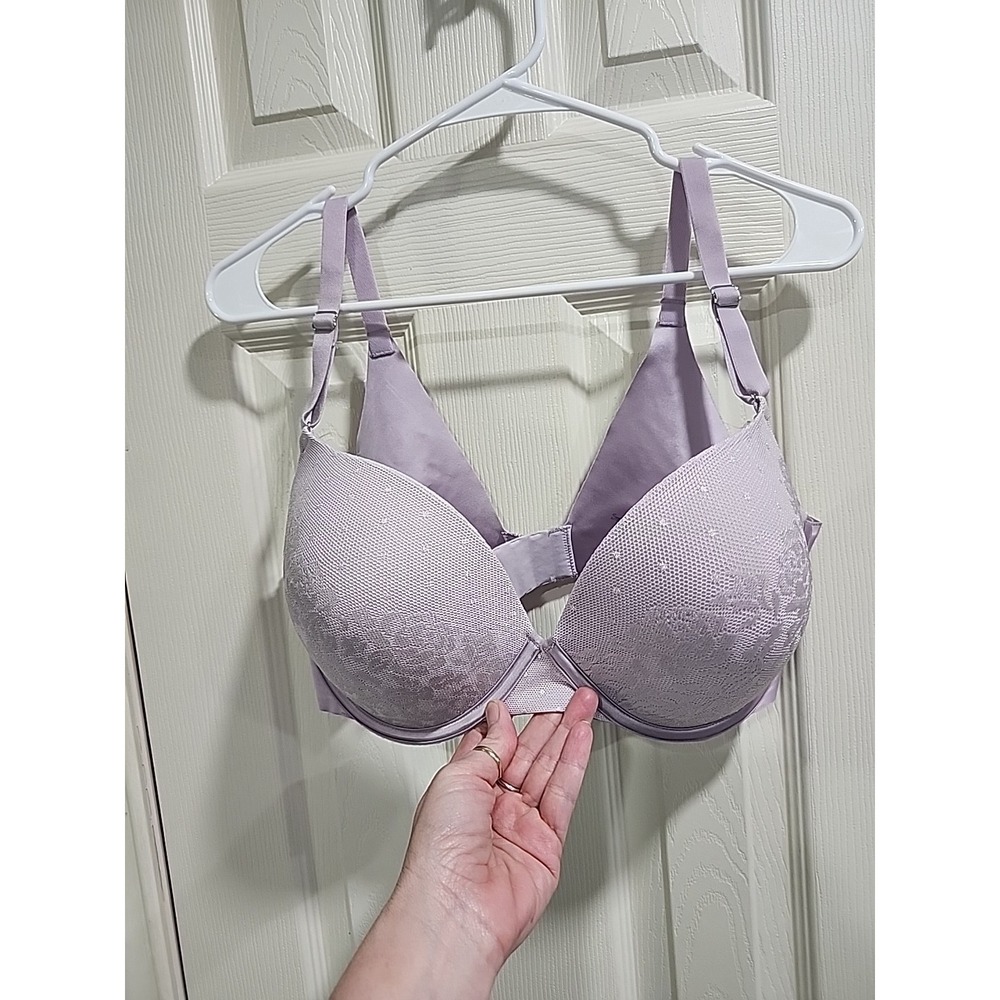 Secret Treasures Lace Push UP with Bonded Back Bra Lavender‎ Women Sz 38D